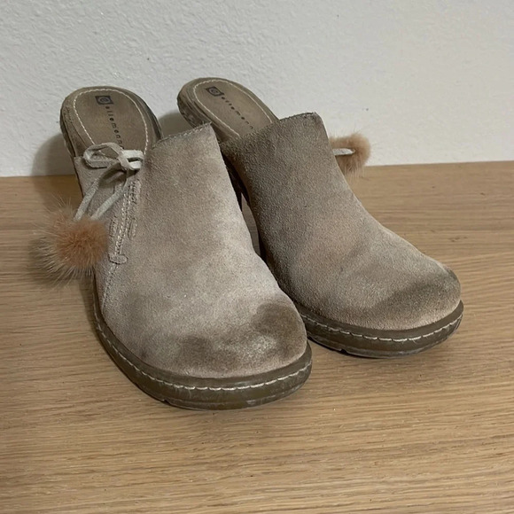 VINTAGE EllEMENNO SUEDE LEATHER HIGH HEEL MULES Size 10 - Picture 2 of 16